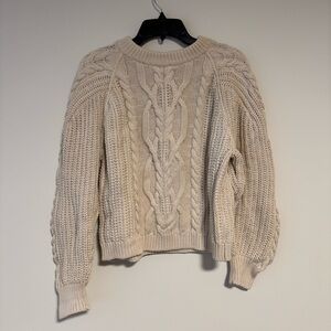 Free People Cream Knit Sweater